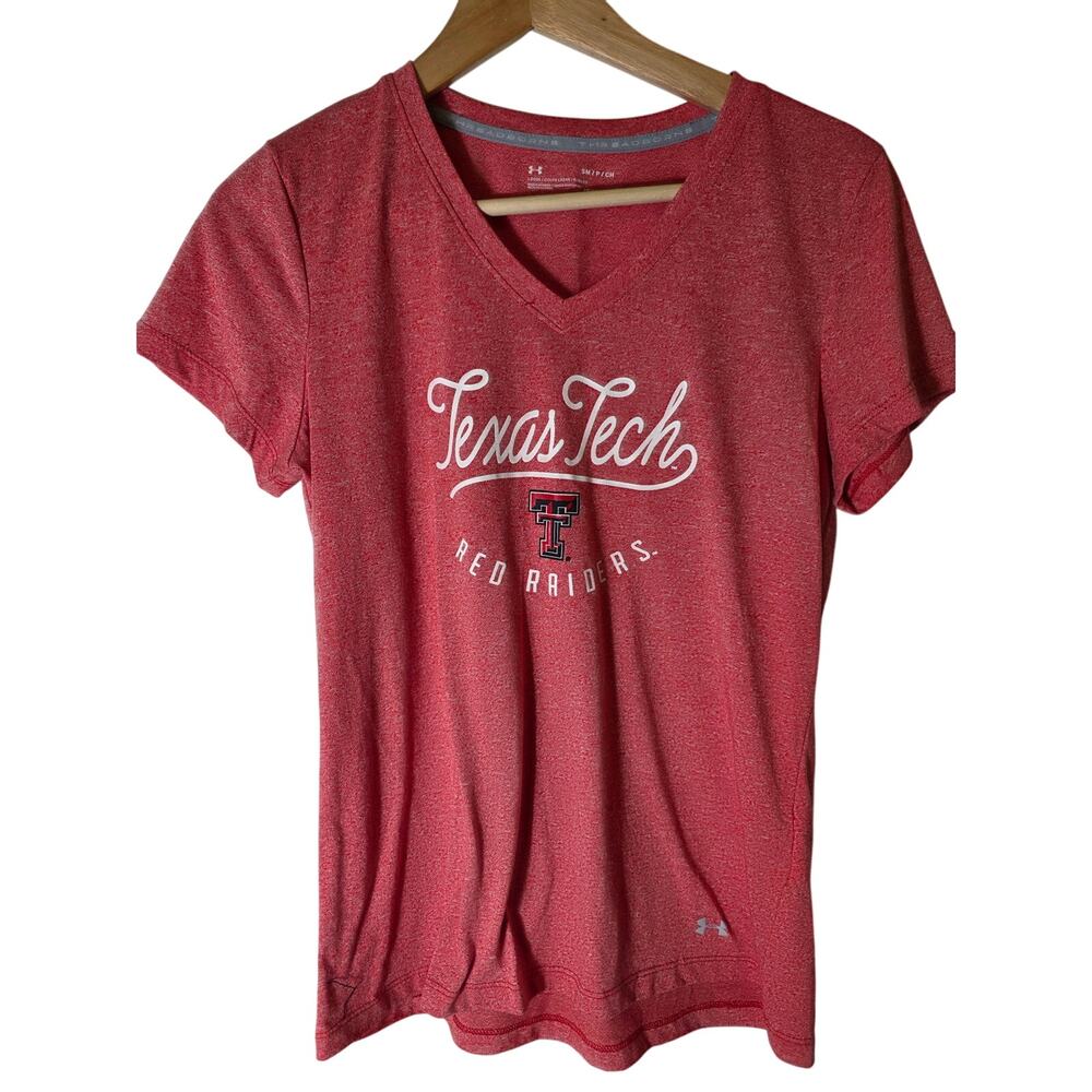 TEXAS TECH Red Raiders Heather Red Active Fitted Sporty T-Shirt SZ S